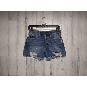 We The Free Denim Shorts Womens 26 Relaxed Cutoffs Distressed Button Fly